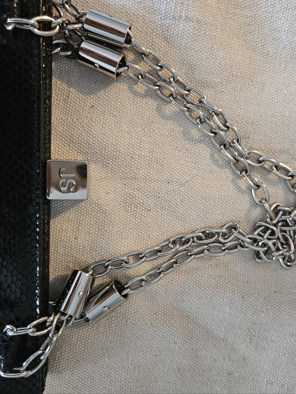 Jill Stuart Black Chain-Handle Evening Bag - Picture 4 of 9